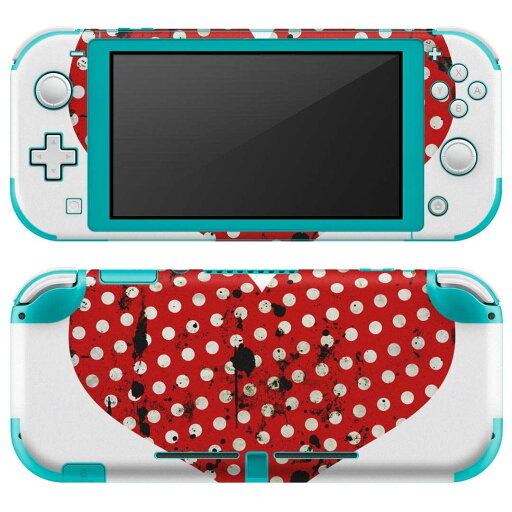 igsticker Nintendo Switch Lite 専用 デザインスキンシール 全面 ニンテンドー スイッチ ライト 専用 ゲーム機 カバー アクセサリー フィルム ステッカー エアフリー 002360 ハート 水玉 ビンテージ