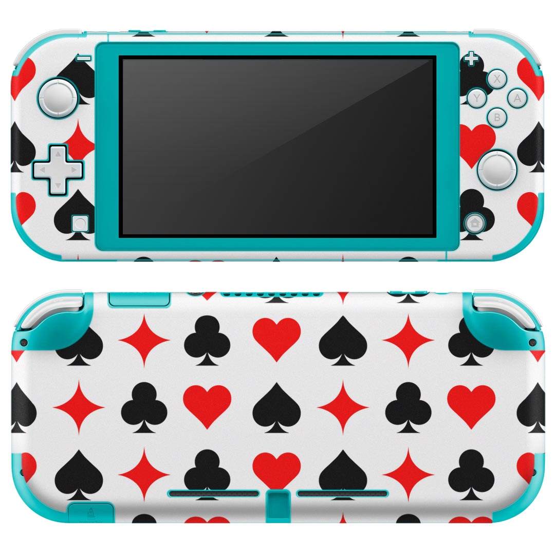 製品名 Nintendo Switch Lite専用 デザインスキンシール セット内容 Nintendo Switch Lite本体用スキンシール（裏表）各1枚 ※液晶側シールは2パーツに分かれていますニンテンドースイッチライト専用です。据え置き機のSwitch本体やJoyコンには対応していません。 商品特徴 3M社製の再剥離性シートを素材に採用し、細かな位置調整がしやすく貼り直しが容易です。また、エアフリーでもありますので気泡が簡単に逃げるので、キレイに貼ることができます。専用の業務プリンターを使い、商品画像と遜色のない美しい印刷仕上がり。 注意事項 画像はサンプルですので、ご覧の環境によっては多少色味に違いを感じる場合がございます。 イメージと違った、モニターと色味が異なるという理由での交換や返金はご対応出来かねます。スキンシールのみの販売で、ニンテンドースイッチ本体などは付属しません。シワができた場合、ドライヤーなどで軽く温め、外側に向けてシワを伸ばすように貼ってください。初回貼付時の位置調整や貼り直しは可能ですが、しっかりと押し付けて接着させた後の再剥離、再利用は保証しておりません。また接着部に油分や汚れが付着しますと角の部分は剥がれやすくなりますので、貼付時はあまり触れないようにご注意ください。無地のセミグロスシートにデザインをプリントした商品で、デコなどの加工はございません。 凹凸や光沢があるように見えたり布地や金属を素材にしたように見える商品もありますが、デザインの図版によるものです。印刷時に微妙な画像のズレが生じる場合がございます。ご注文後に1点1点制作する受注生産品の為、不良品以外のご返品や交換は固くお断りします。 商品発送 完全受注生産のハンドメイド商品となりますので、既製品と比べて発送までお時間を頂いています。 基本的に決済確認後2?3営業日、最大で10営業日での発送となります。繁忙期や休業日明けの場合はさらに時間がかかる場合があります。 その際には別途メールにてご連絡致します。メール便の場合、発送日から到着までに2?4日ほどかかる場合が多く、紛失などの保障もご対応できかねます。あらかじめご了承下さい。