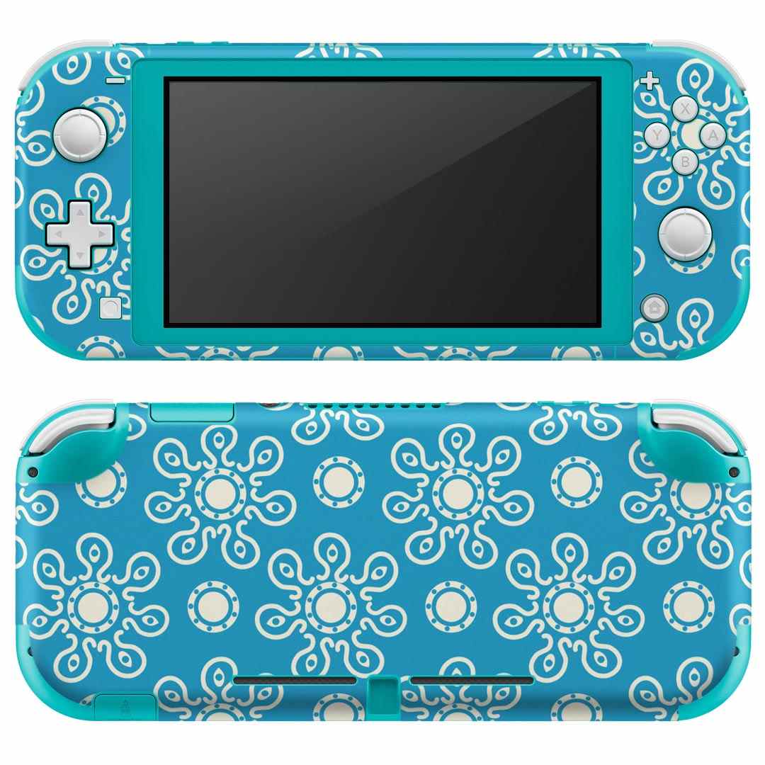 igsticker Nintendo Switch Lite 専用 デザインスキンシール 全面 ニンテンドー スイッチ ライト 専用 ゲーム機 カバー アクセサリー フィルム ステッカー エアフリー 002408 花 青