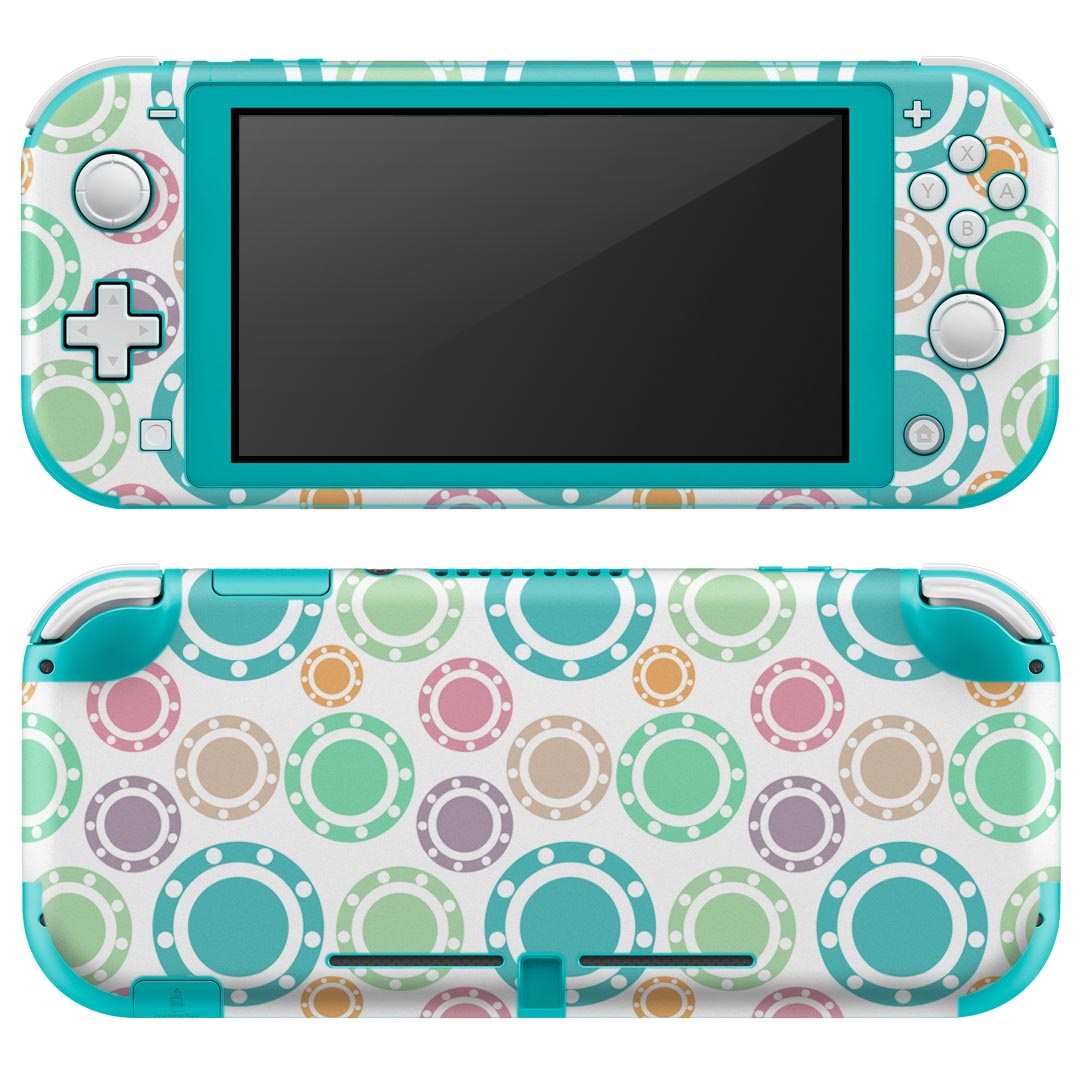 igsticker Nintendo Switch Lite 専用 デザインスキンシール 全面 ニンテンドー スイッチ ライト 専用 ゲーム機 カバー アクセサリー フィルム ステッカー エアフリー 002409 模様　カラフル　青