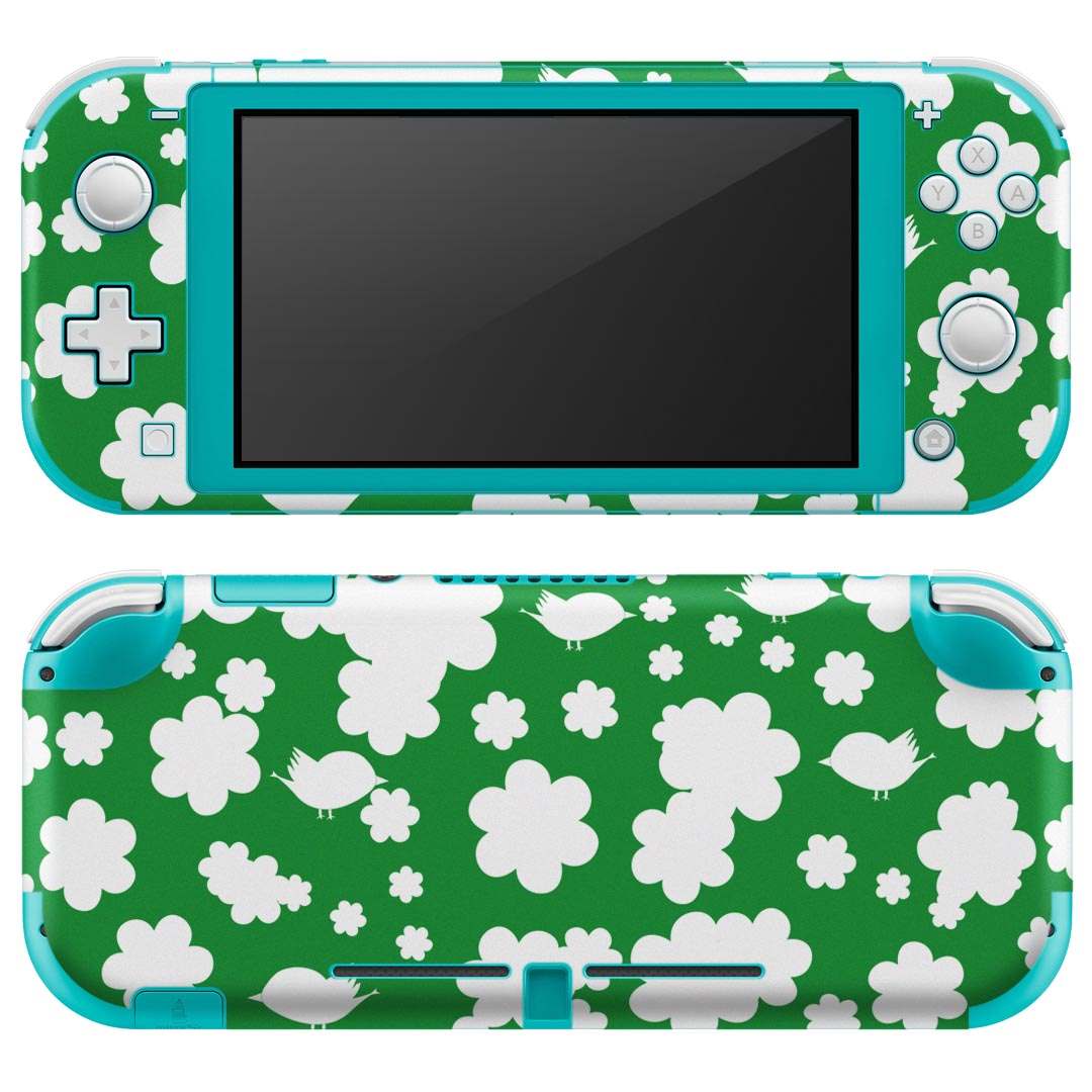 igsticker Nintendo Switch Lite 専用 デザインスキンシール 全面 ニンテンドー スイッチ ライト 専用 ゲーム機 カバー アクセサリー フィルム ステッカー エアフリー 002427 花 模様 緑