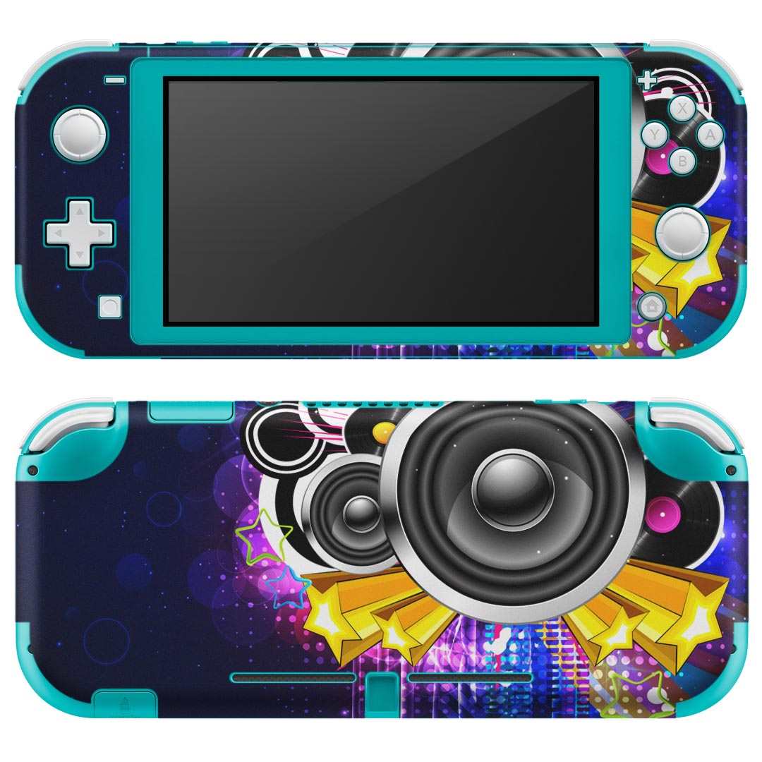 igsticker Nintendo Switch Lite 専用 デザインスキンシール 全面 ニンテンドー スイッチ ライト 専用 ゲーム機 カバー アクセサリー フィルム ステッカー エアフリー 002456 音楽 カラフル
