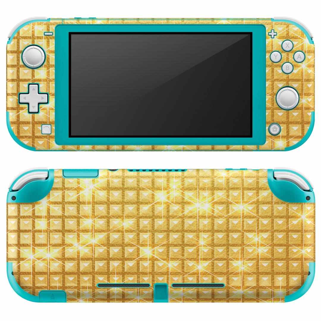 igsticker Nintendo Switch Lite 専用 デザインスキンシール 全面 ニンテンドー スイッチ ライト 専用 ゲーム機 カバー アクセサリー フィルム ステッカー エアフリー 002458 ゴールド　シンプル