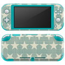 igsticker Nintendo Switch Lite 専用 デザインスキンシール 全面 ニンテンドー スイッチ ライト 専用 ゲーム機 カバー アクセサリー フィルム ステッカー エアフリー 002528 星　模様　緑