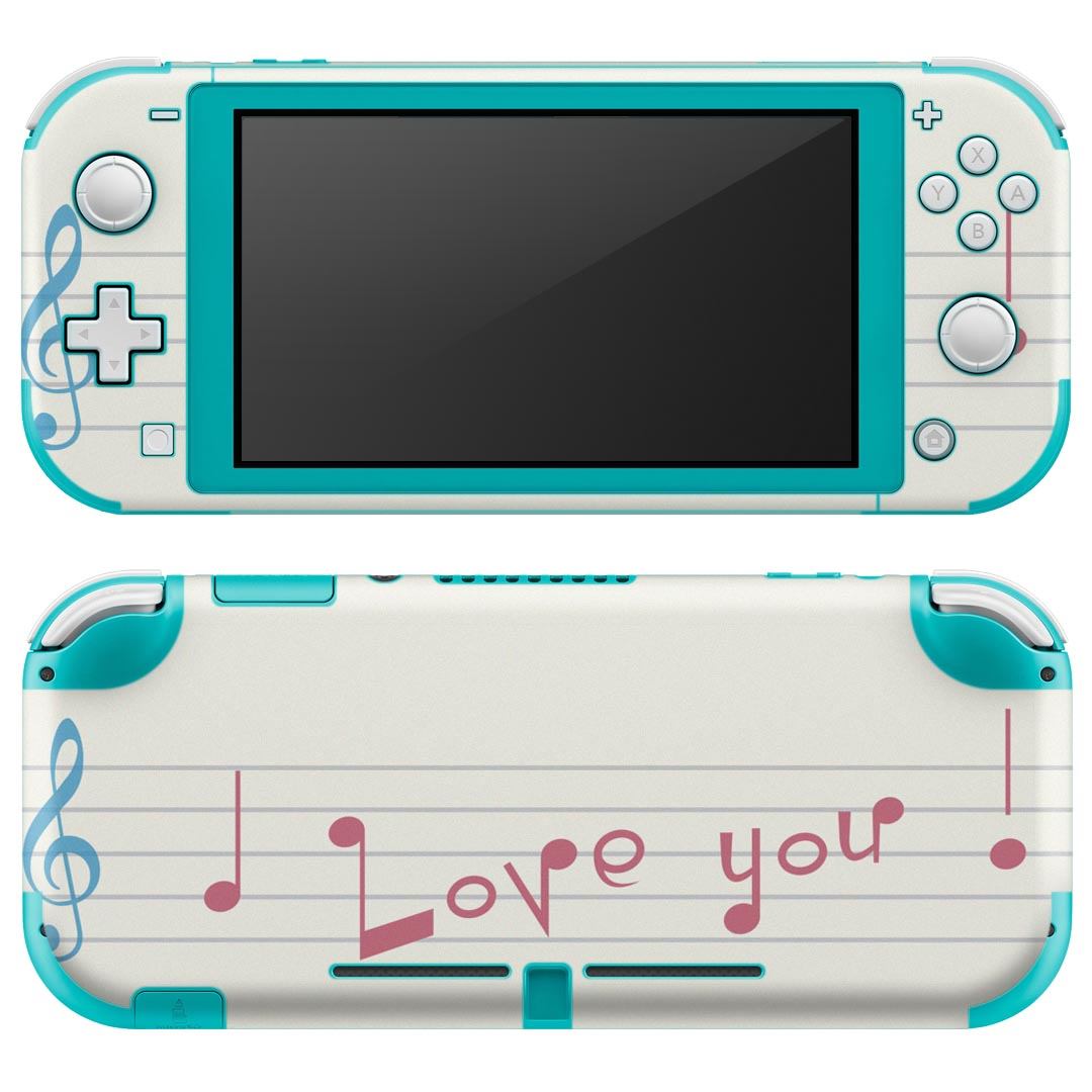 igsticker Nintendo Switch Lite 専用 デザインスキンシール 全面 ニンテンドー スイッチ ライト 専用 ゲーム機 カバー アクセサリー フィルム ステッカー エアフリー 002545 英語　文字　音楽