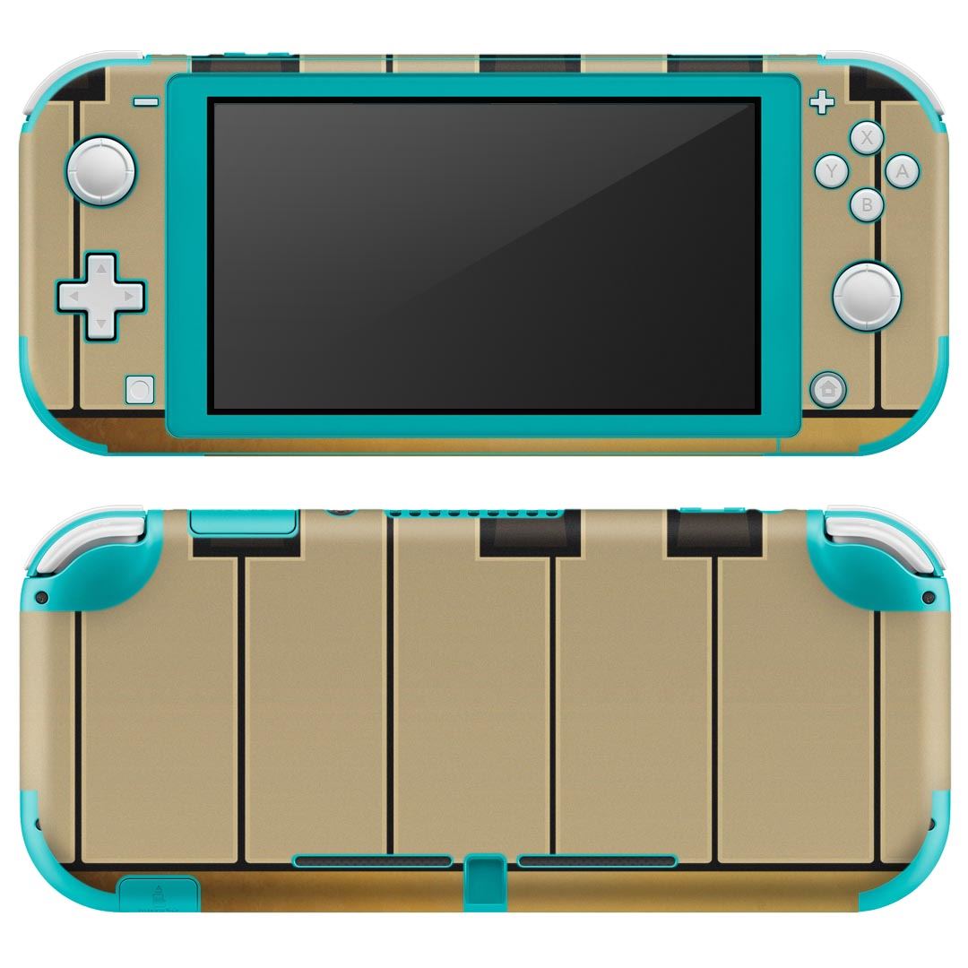 igsticker Nintendo Switch Lite 専用 デザインスキンシール 全面 ニンテンドー スイッチ ライト 専用 ゲーム機 カバー アクセサリー フィルム ステッカー エアフリー 002549 ピアノ 音楽 ゴールド