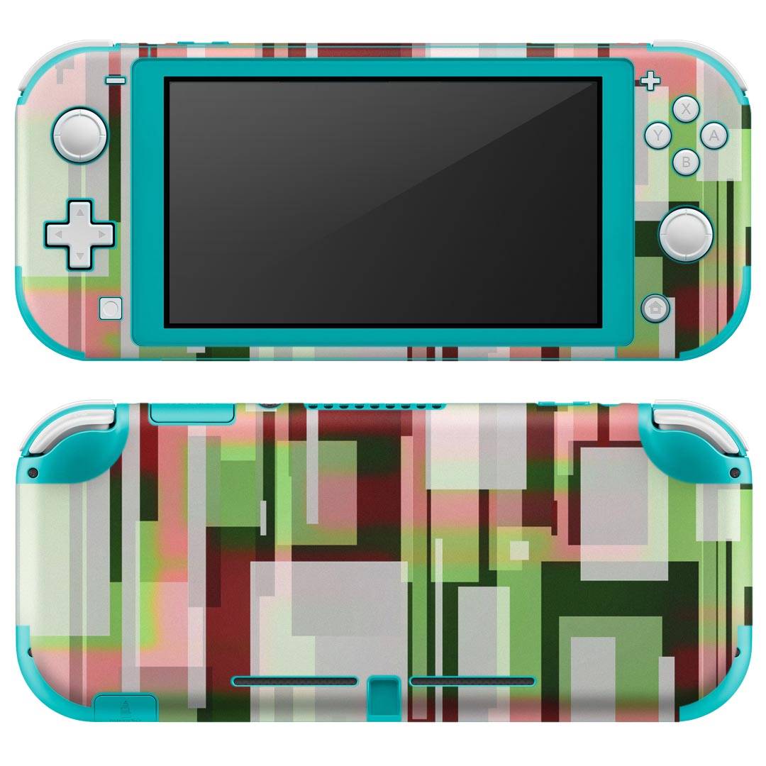 igsticker Nintendo Switch Lite 専用 デザインスキンシール 全面 ニンテンドー スイッチ ライト 専用 ゲーム機 カバー アクセサリー フィルム ステッカー エアフリー 002561 模様　ピンク　緑