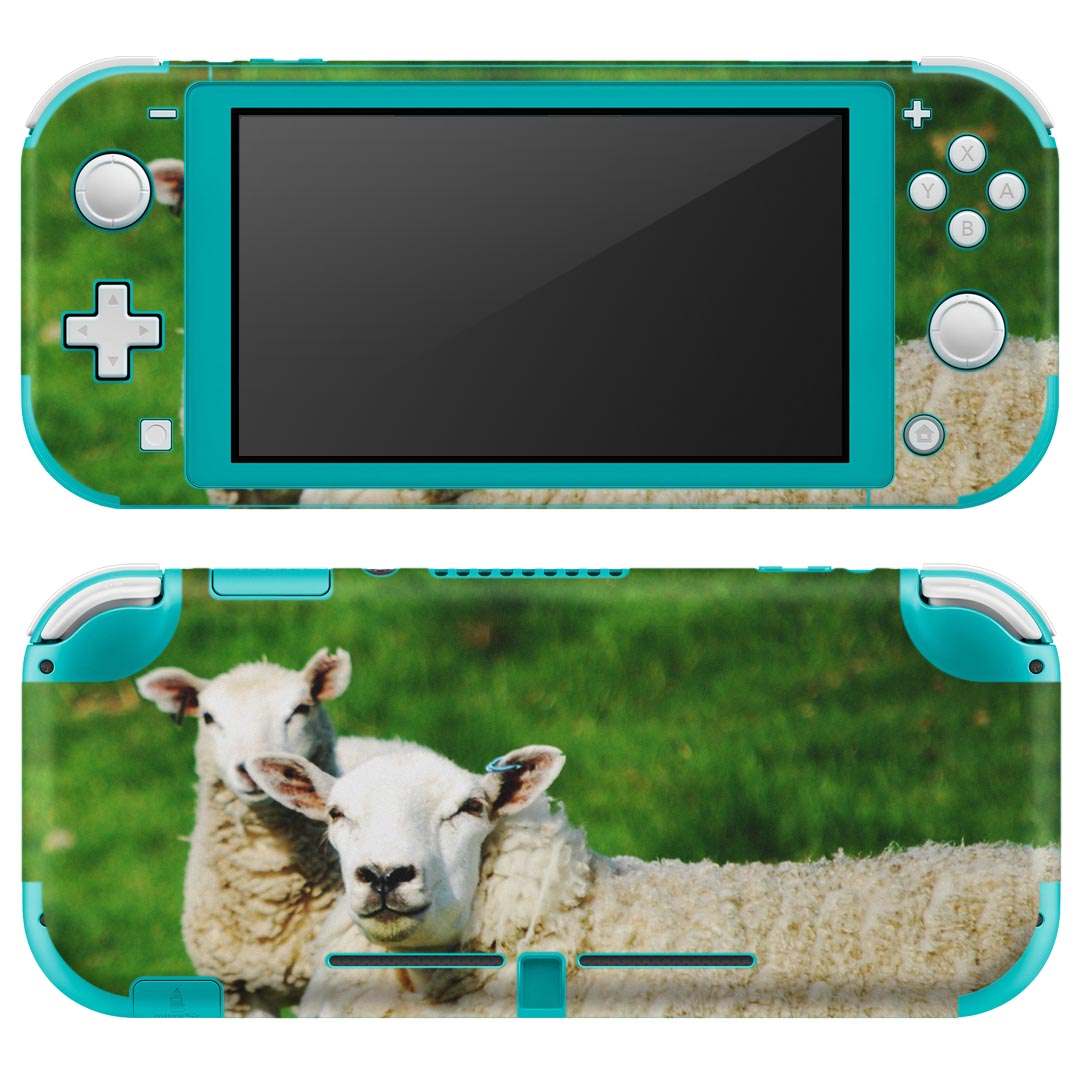 igsticker Nintendo Switch Lite 専用 デザインスキンシール 全面 ニンテンドー スイッチ ライト 専用 ゲーム機 カバー アクセサリー フィルム ステッカー エアフリー 002585 ひつじ　動物　写真