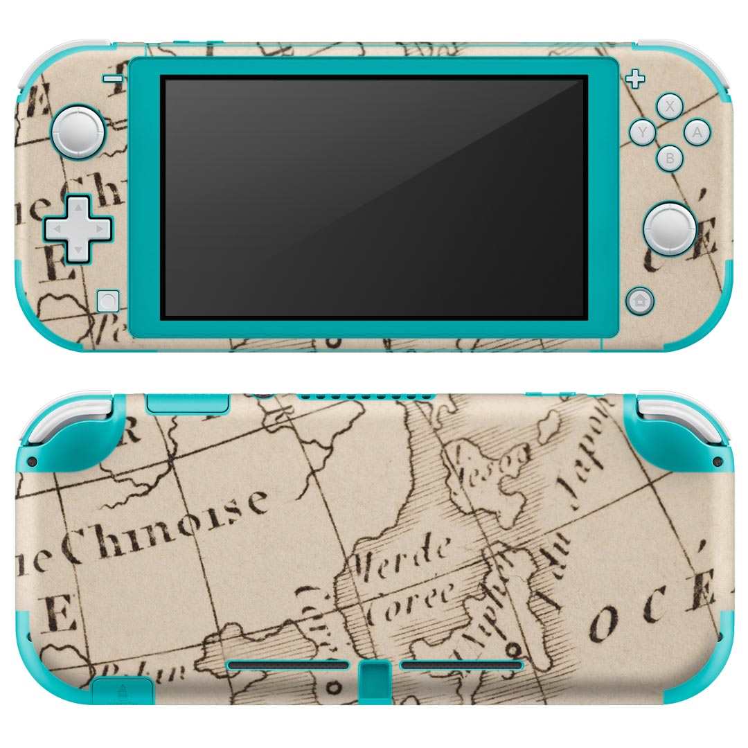 igsticker Nintendo Switch Lite 専用 デザインスキンシール 全面 ニンテンドー スイッチ ライト 専用 ゲーム機 カバー アクセサリー フィルム ステッカー エアフリー 002603 地図　世界　外国