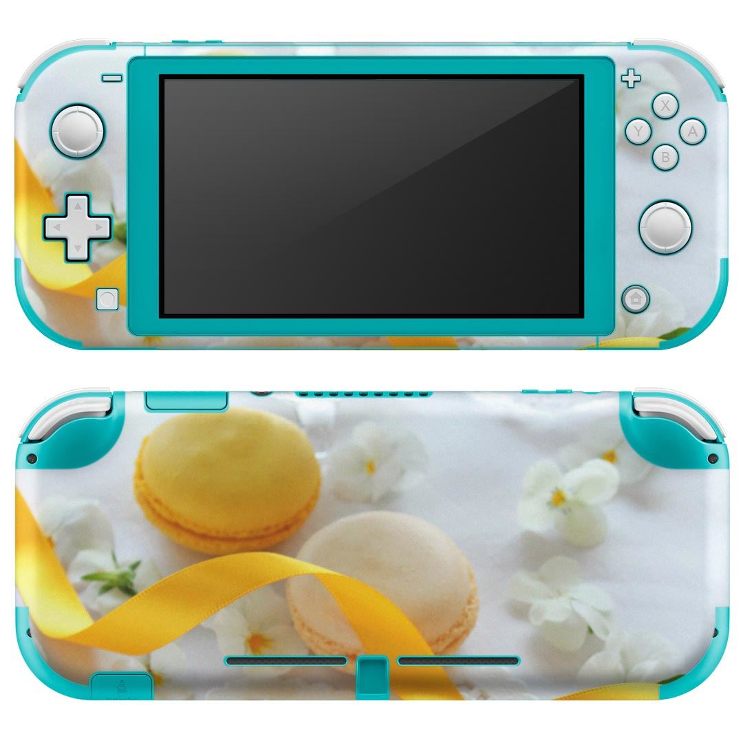 igsticker Nintendo Switch Lite 専用 デザインスキンシール 全面 ニンテンドー スイッチ ライト 専用 ゲーム機 カバー アクセサリー フィルム ステッカー エアフリー 002617 マカロン 花 黄色