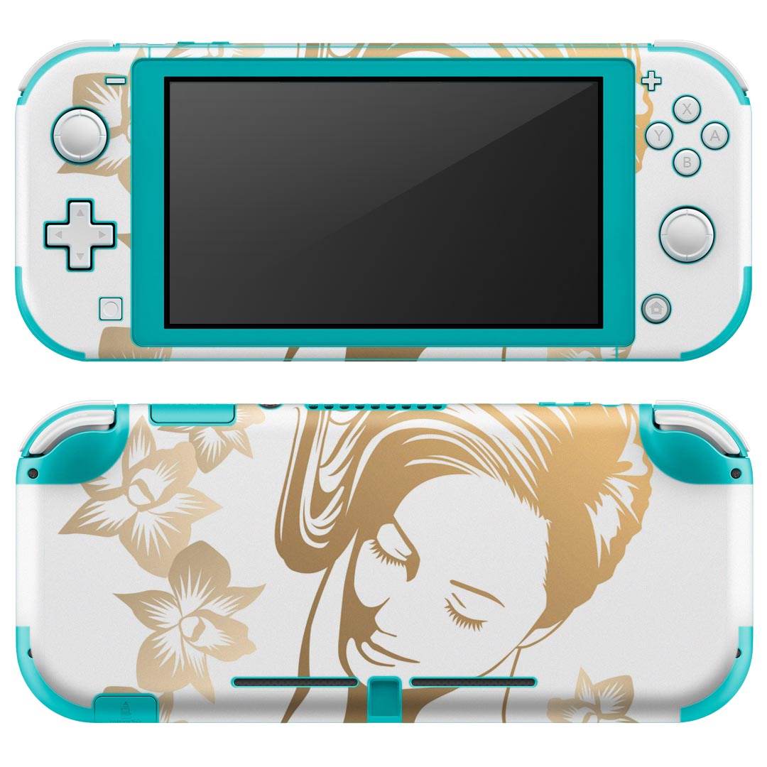 igsticker Nintendo Switch Lite 専用 デザインスキンシール 全面 ニンテンドー スイッチ ライト 専用 ゲーム機 カバー アクセサリー フィルム ステッカー エアフリー 002634 人物 花 イラスト