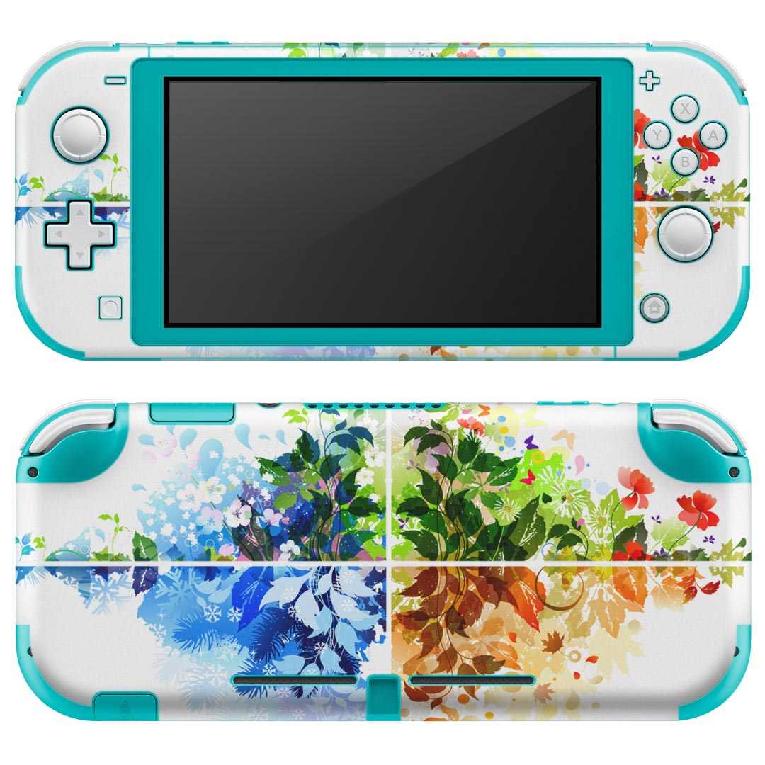 igsticker Nintendo Switch Lite 専用 デザインスキンシール 全面 ニンテンドー スイッチ ライト 専用 ゲーム機 カバー アクセサリー フィルム ステッカー エアフリー 002636 花　　カラフル