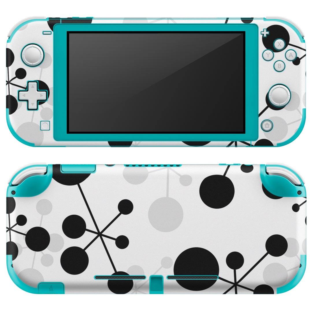 igsticker Nintendo Switch Lite 専用 デザインスキンシール 全面 ニンテンドー スイッチ ライト 専用 ゲーム機 カバー アクセサリー フィルム ステッカー エアフリー 002664 模様　黒　白