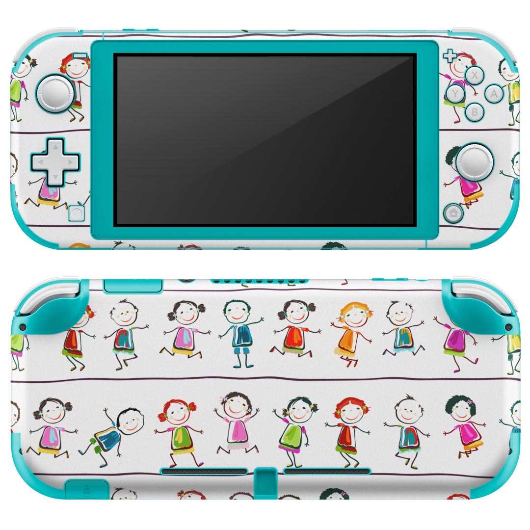 igsticker Nintendo Switch Lite 専用 デザインスキンシール 全面 ニンテンドー スイッチ ライト 専用 ゲーム機 カバー アクセサリー フィルム ステッカー エアフリー 002688 人物　イラスト　カラフル