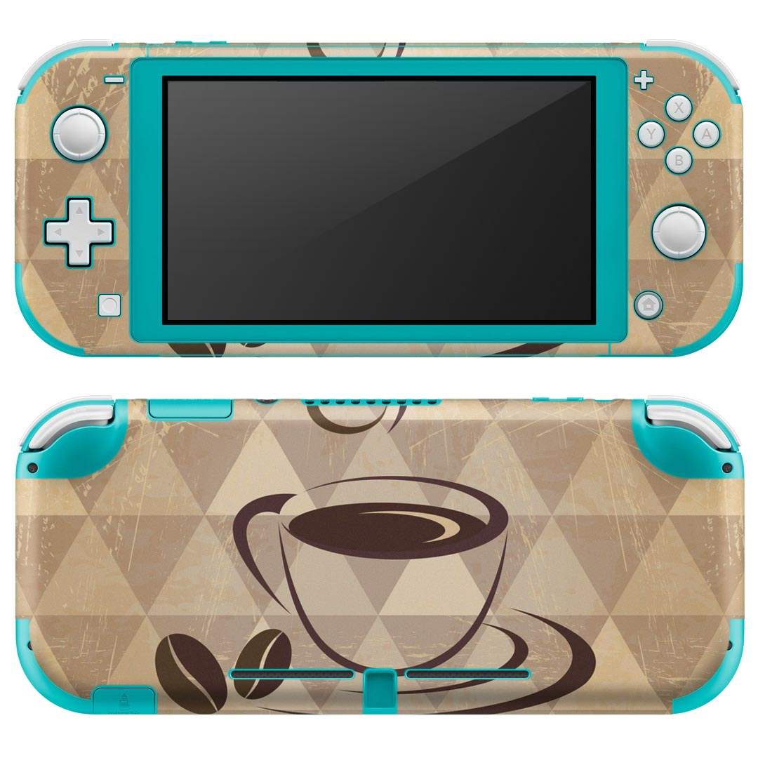 igsticker Nintendo Switch Lite 専用 デザインスキンシール 全面 ニンテンドー スイッチ ライト 専用 ゲーム機 カバー アクセサリー フィルム ステッカー エアフリー 002693 コーヒー　模様　ブラウン