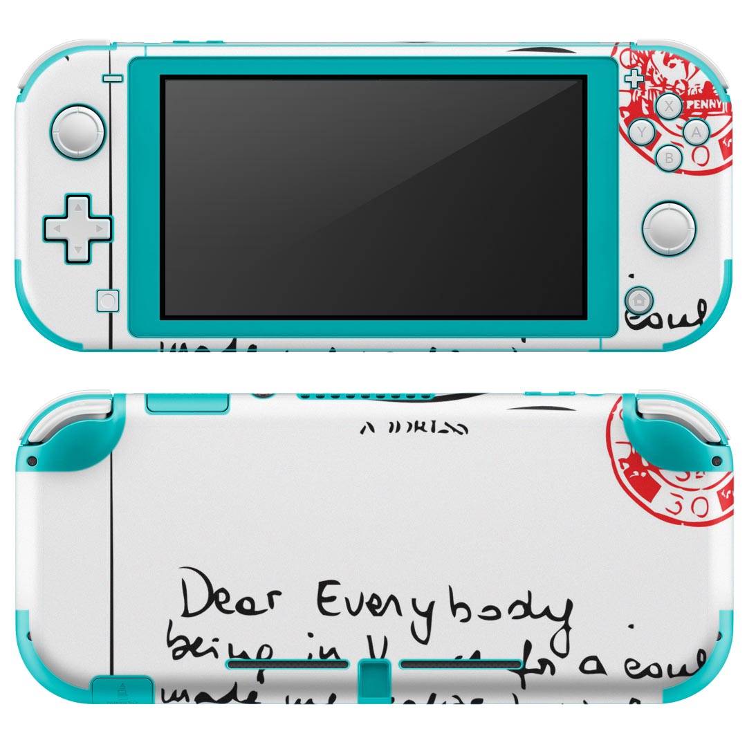 igsticker Nintendo Switch Lite 専用 デザインスキンシール 全面 ニンテンドー スイッチ ライト 専用 ゲーム機 カバー アクセサリー フィルム ステッカー エアフリー 002723 英語 文字 手紙