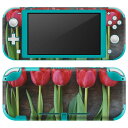 igsticker Nintendo Switch Lite 専用 デザインスキンシール 全面 ニンテンドー スイッチ ライト 専用 ゲーム機 カバー アクセサリー フィルム ステッカー エアフリー 002731 花 チューリップ 写真