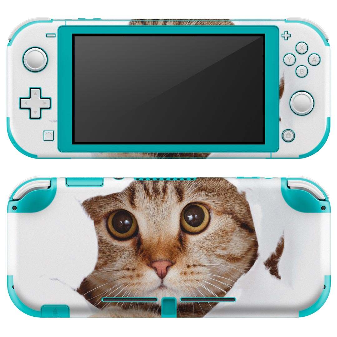 igsticker Nintendo Switch Lite 専用 デザインスキンシール 全面 ニンテンドー スイッチ ライト 専用 ゲーム機 カバー アクセサリー フィルム ステッカー エアフリー 002783 猫　動物　写真