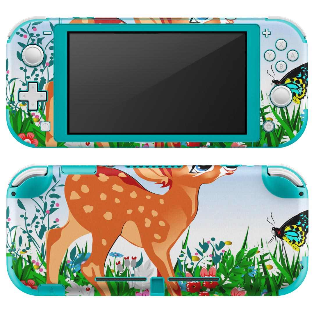 igsticker Nintendo Switch Lite 専用 デザインスキンシール 全面 ニンテンドー スイッチ ライト 専用 ゲーム機 カバー アクセサリー フィルム ステッカー エアフリー 002811 動物　キャラクター　カラフル