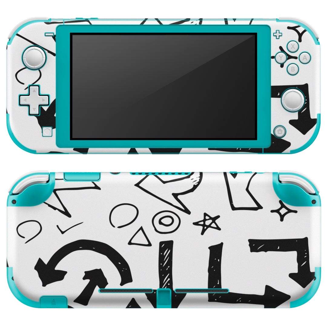 igsticker Nintendo Switch Lite 専用 デザインスキンシール 全面 ニンテンドー スイッチ ライト 専用 ゲーム機 カバー アクセサリー フィルム ステッカー エアフリー 002845 イラスト 白 黒