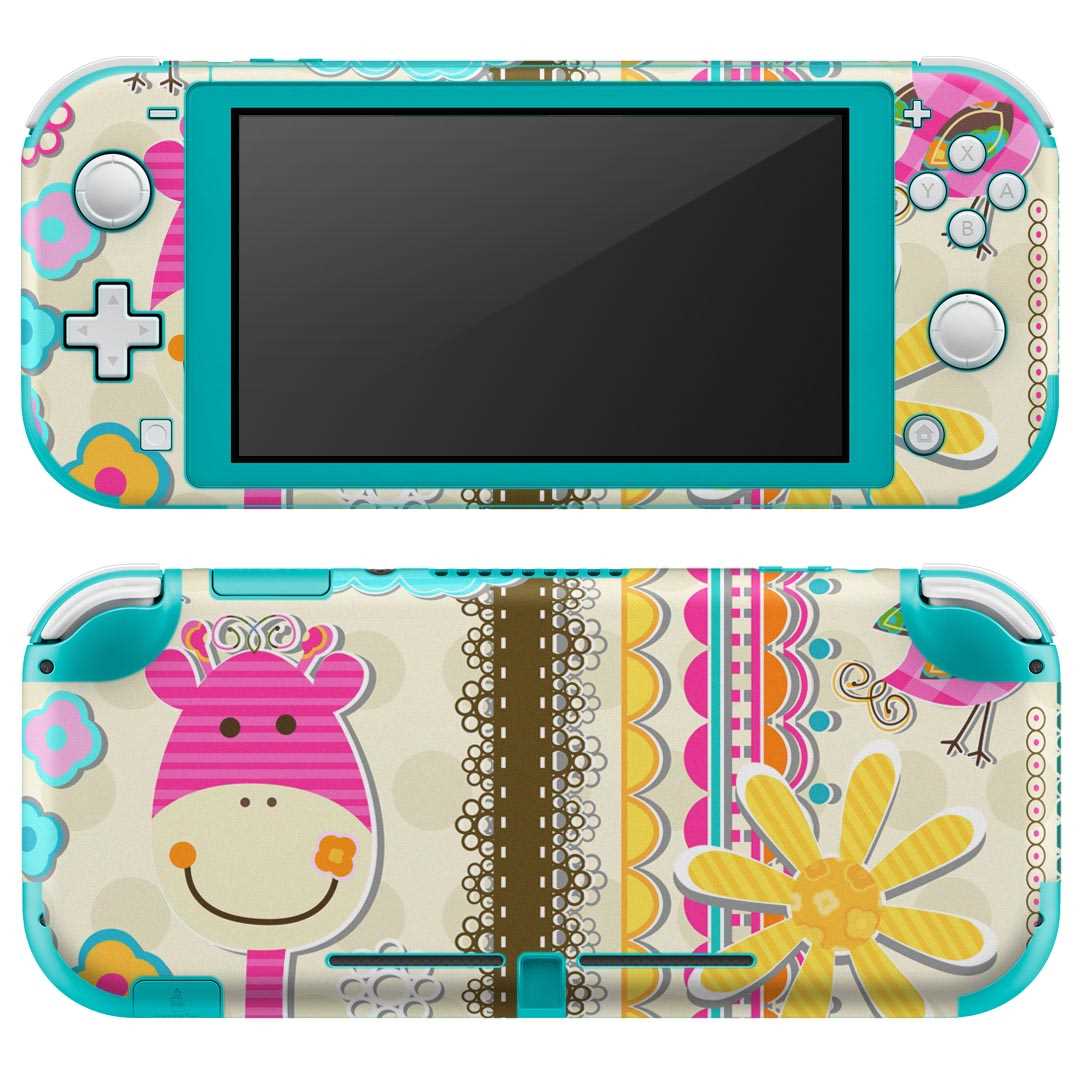 igsticker Nintendo Switch Lite 専用 デザインスキンシール 全面 ニンテンドー スイッチ ライト 専用 ゲーム機 カバー アクセサリー フィルム ステッカー エアフリー 002854 花　動物　キャラクター