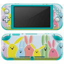 igsticker Nintendo Switch Lite 専用 デザインスキンシール 全面 ニンテンドー スイッチ ライト 専用 ゲーム機 カバー アクセサリー フィルム ステッカー エアフリー 002868 うさぎ 動物 カラフル