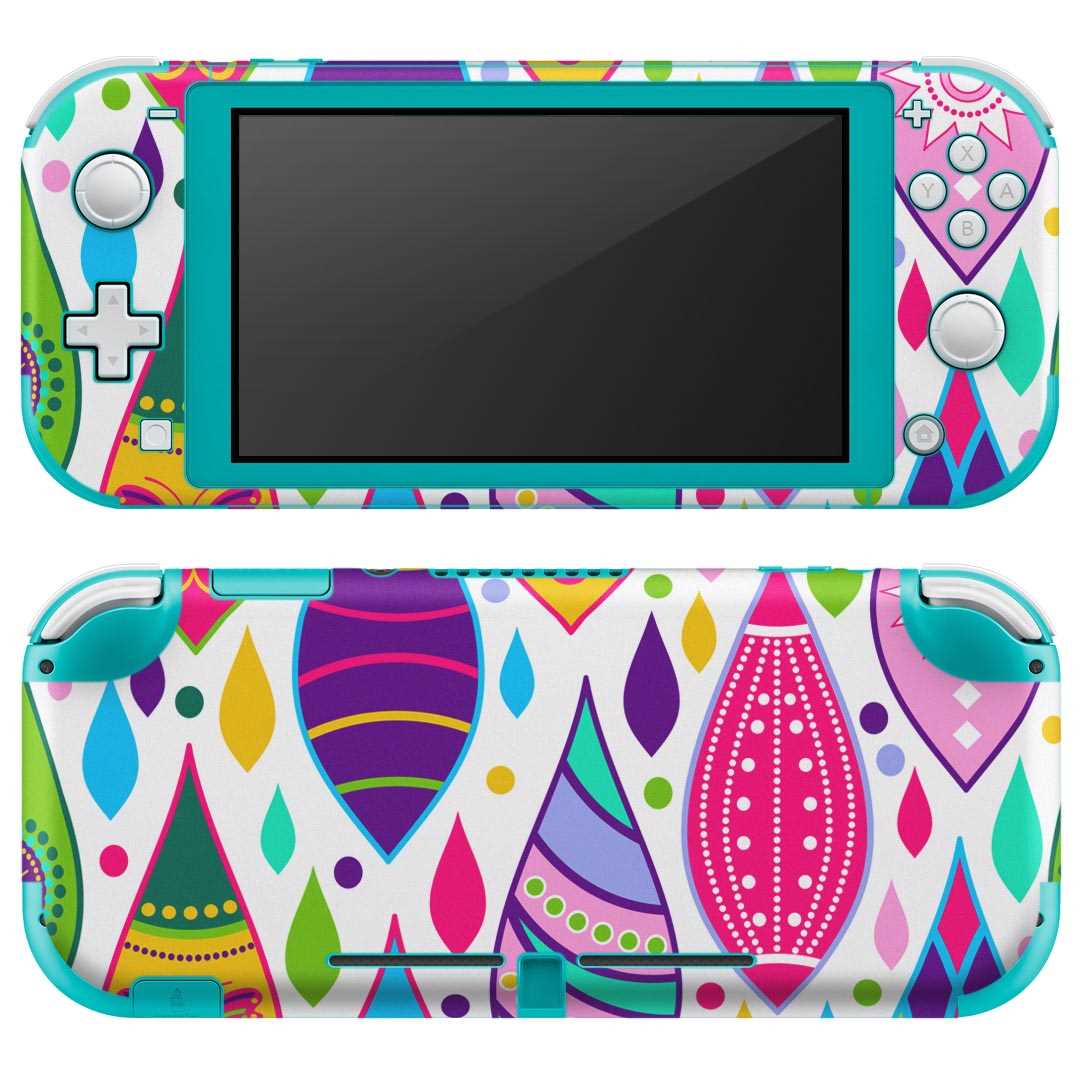 igsticker Nintendo Switch Lite 専用 デザインスキンシール 全面 ニンテンドー スイッチ ライト 専用 ゲーム機 カバー アクセサリー フィルム ステッカー エアフリー 002872 星 蝶 カラフル 模様