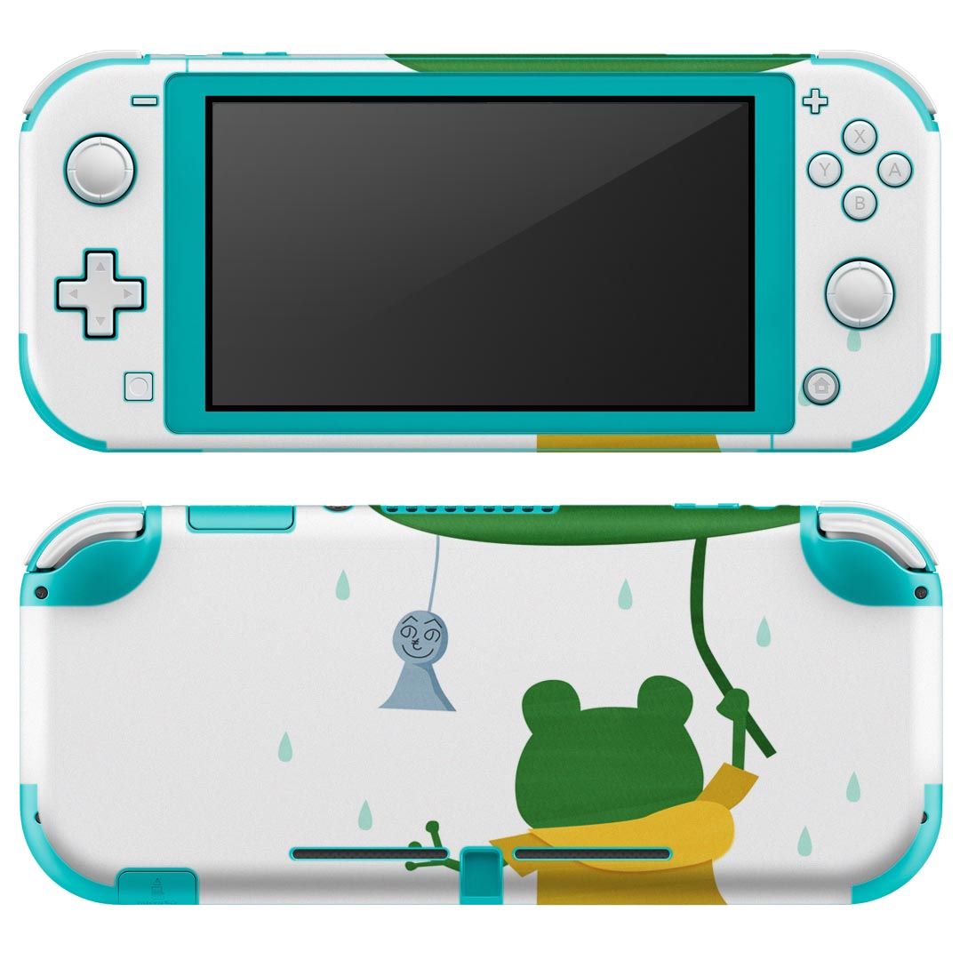 igsticker Nintendo Switch Lite 専用 デザインスキンシール 全面 ニンテンドー スイッチ ライト 専用 ゲーム機 カバー アクセサリー フィルム ステッカー エアフリー 002873 動物　イラスト　雨