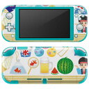 igsticker Nintendo Switch Lite 専用 デザインスキンシール 全面 ニンテンドー スイッチ ライト 専用 ゲーム機 カバー アクセサリー フィルム ステッカー エアフリー 002875 夏 海 イラスト(2)