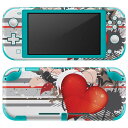 igsticker Nintendo Switch Lite 専用 デザインスキンシール 全面 ニンテンドー スイッチ ライト 専用 ゲーム機 カバー アクセサリー フィルム ステッカー エアフリー 002959 ハート 星 赤