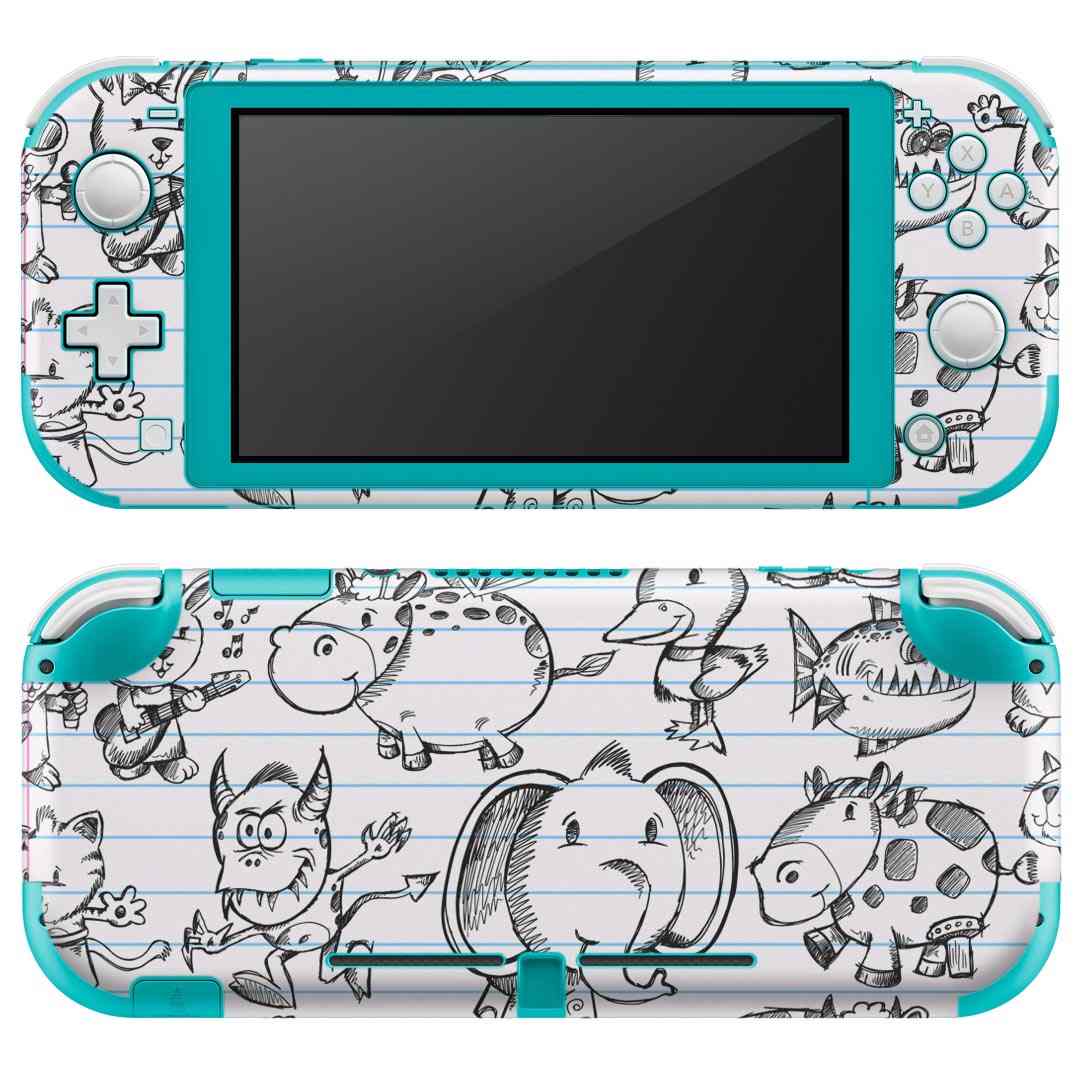 igsticker Nintendo Switch Lite 専用 デザインスキンシール 全面 ニンテンドー スイッチ ライト 専用 ゲーム機 カバー アクセサリー フィルム ステッカー エアフリー 003171 クール 動物 キャラクター イラスト