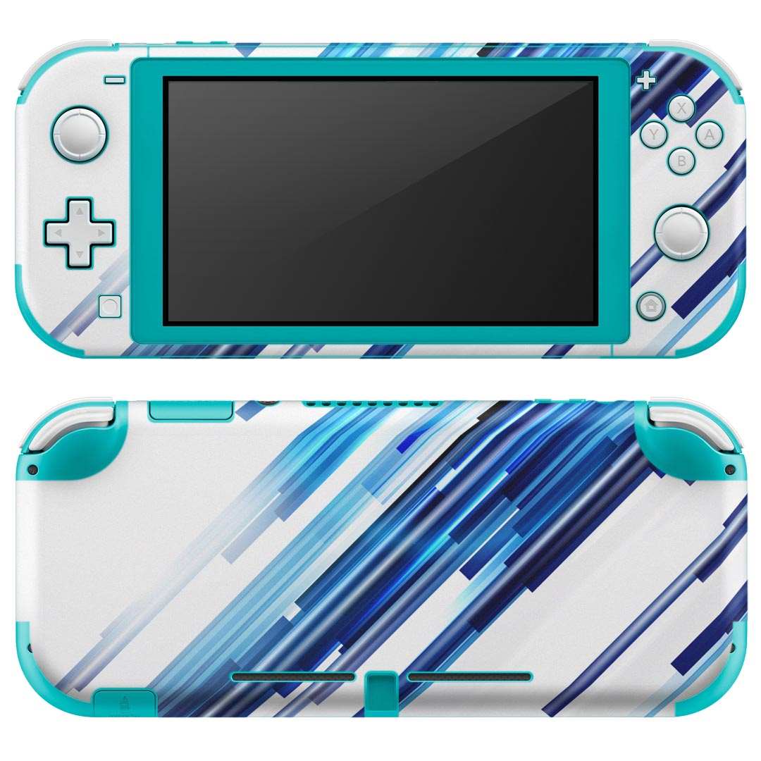 igsticker Nintendo Switch Lite 専用 デザインスキンシール 全面 ニンテンドー スイッチ ライト 専用 ゲーム機 カバー アクセサリー フィルム ステッカー エアフリー 003326 シンプル 青 白