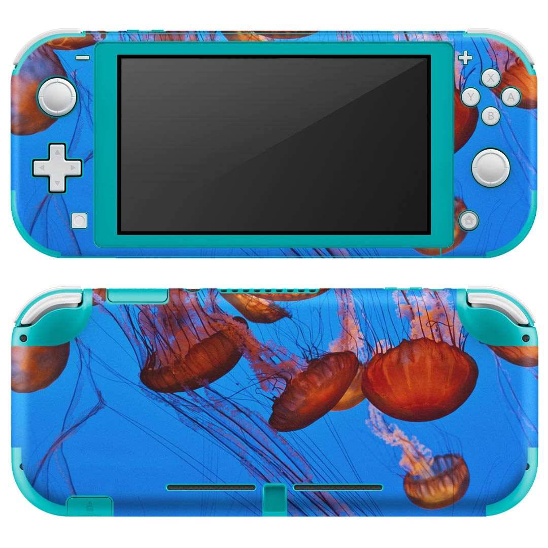 igsticker Nintendo Switch Lite 専用 デザインスキンシール 全面 ニンテンドー スイッチ ライト 専用 ゲーム機 カバー アクセサリー フィルム ステッカー エアフリー 003327 クール くらげ　海　写真