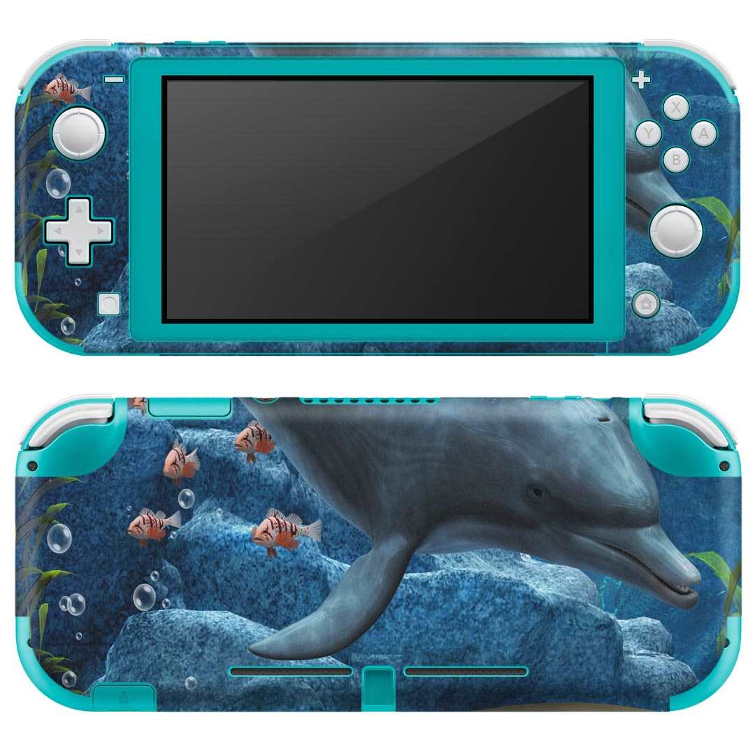 电视游戏 - igsticker Nintendo Switch Lite 専用 デザインスキンシール 全面 ニンテンドー スイッチ ライト 専用 ゲーム機 カバー アクセサリー フィルム ステッカー エアフリー 003345 動物　海　イラスト