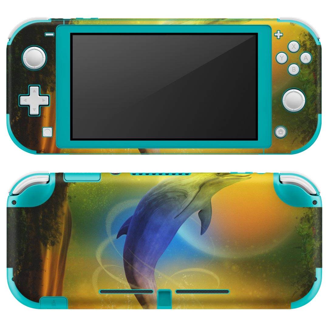 igsticker Nintendo Switch Lite 専用 デザインスキンシール 全面 ニンテンドー スイッチ ライト 専用 ゲーム機 カバー アクセサリー フィルム ステッカー エアフリー 003351 クール 動物　イラスト　カラフル