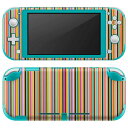 igsticker Nintendo Switch Lite 専用 デザインスキンシール 全面 ニンテンドー スイッチ ライト 専用 ゲーム機 カバー アクセサリー フィルム ステッカー エアフリー 003410 ボーダー カラフル(2)