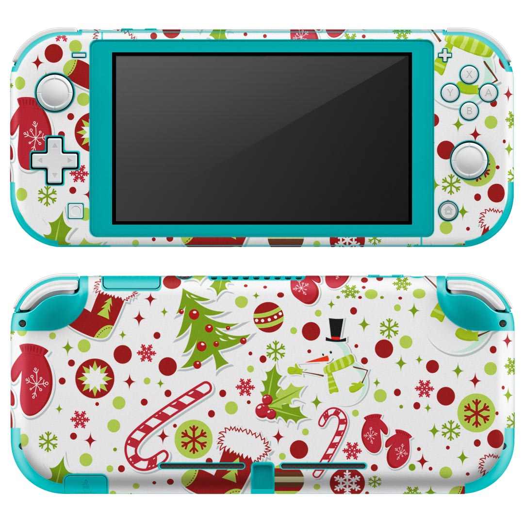 igsticker Nintendo Switch Lite 専用 デザインスキンシール 全面 ニンテンドー スイッチ ライト 専用 ゲーム機 カバー アクセサリー フィルム ステッカー エアフリー 003414 クリスマス　冬　カラフル