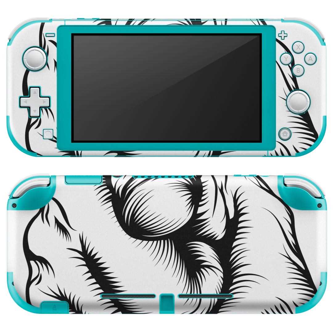 igsticker Nintendo Switch Lite 専用 デザインスキンシール 全面 ニンテンドー スイッチ ライト 専用 ゲーム機 カバー アクセサリー フィルム ステッカー エアフリー 003470 イラスト 黒 白