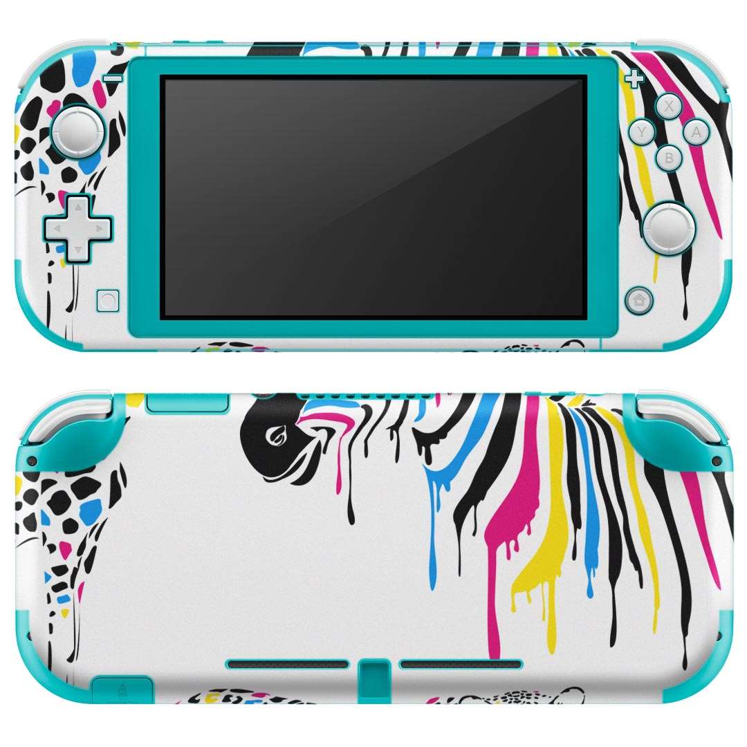 igsticker Nintendo Switch Lite 専用 デザインスキンシール 全面 ニンテンドー スイッチ ライト 専用 ゲーム機 カバー アクセサリー フィルム ステッカー エアフリー 003485 動物　イラスト　カラフル