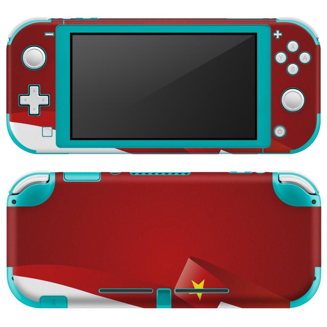 igsticker Nintendo Switch Lite 専用 デザインスキンシール 全面 ニンテンドー スイッチ ライト 専用 ゲーム機 カバー アクセサリー フィルム ステッカー エアフリー 003489 シンプル 赤 国旗