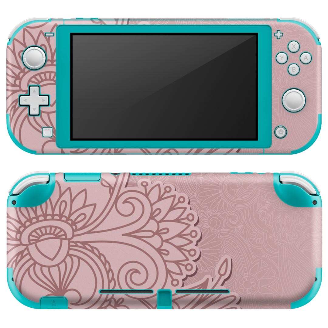 igsticker Nintendo Switch Lite 専用 デザインスキンシール 全面 ニンテンドー スイッチ ライト 専用 ゲーム機 カバー アクセサリー フィルム ステッカー エアフリー 003491 模様　花　ピンク