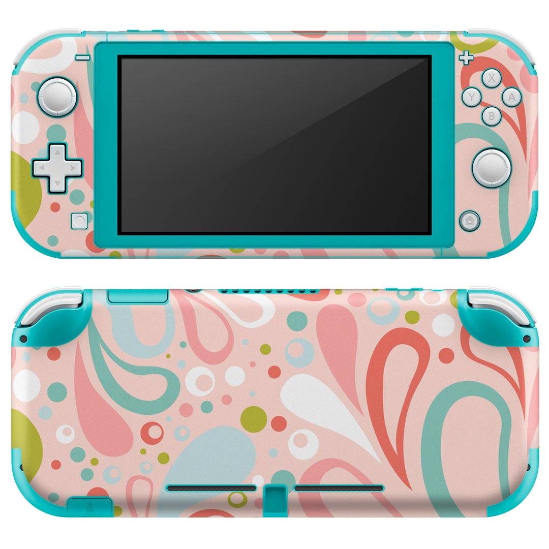 igsticker Nintendo Switch Lite 専用 デザインスキンシール 全面 ニンテンドー スイッチ ライト 専用 ゲーム機 カバー アクセサリー フィルム ステッカー エアフリー 003548 模様　ピンク　カラフル