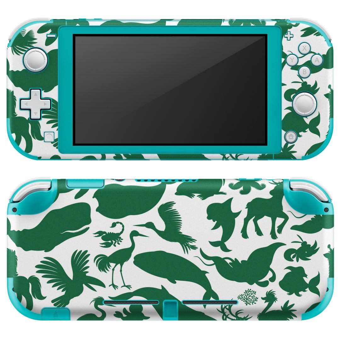 igsticker Nintendo Switch Lite 専用 デザインスキンシール 全面 ニンテンドー スイッチ ライト 専用 ゲーム機 カバー アクセサリー フィルム ステッカー エアフリー 003577 動物 イラスト 緑