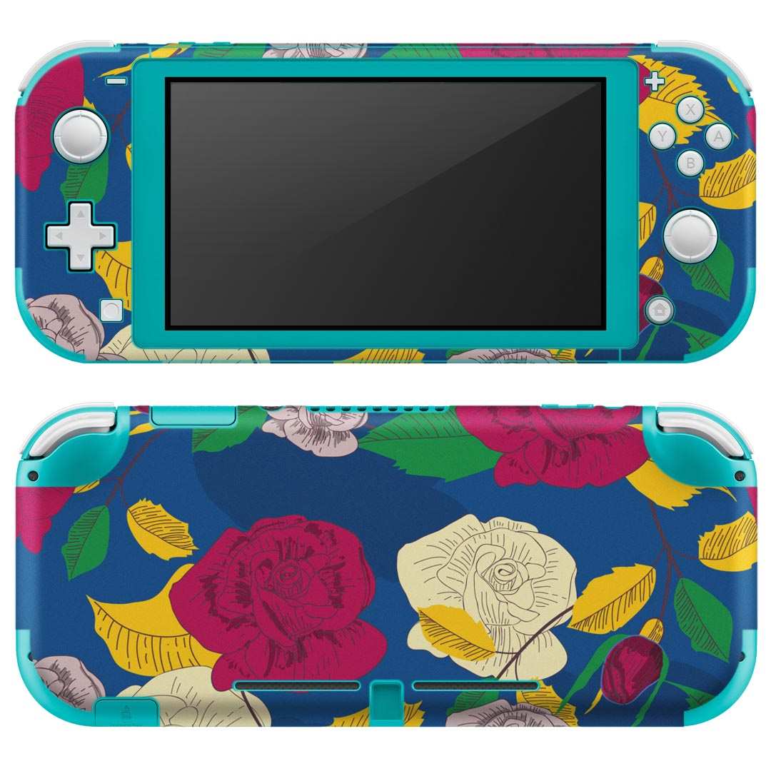 igsticker Nintendo Switch Lite 専用 デザインスキンシール 全面 ニンテンドー スイッチ ライト 専用 ゲーム機 カバー アクセサリー フィルム ステッカー エアフリー 003578 花　　カラフル