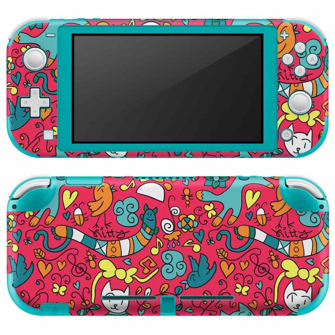igsticker Nintendo Switch Lite 専用 デザインスキンシール 全面 ニンテンドー スイッチ ライト 専用 ゲーム機 カバー アクセサリー フィルム ステッカー エアフリー 003614 花　動物　キャラクター