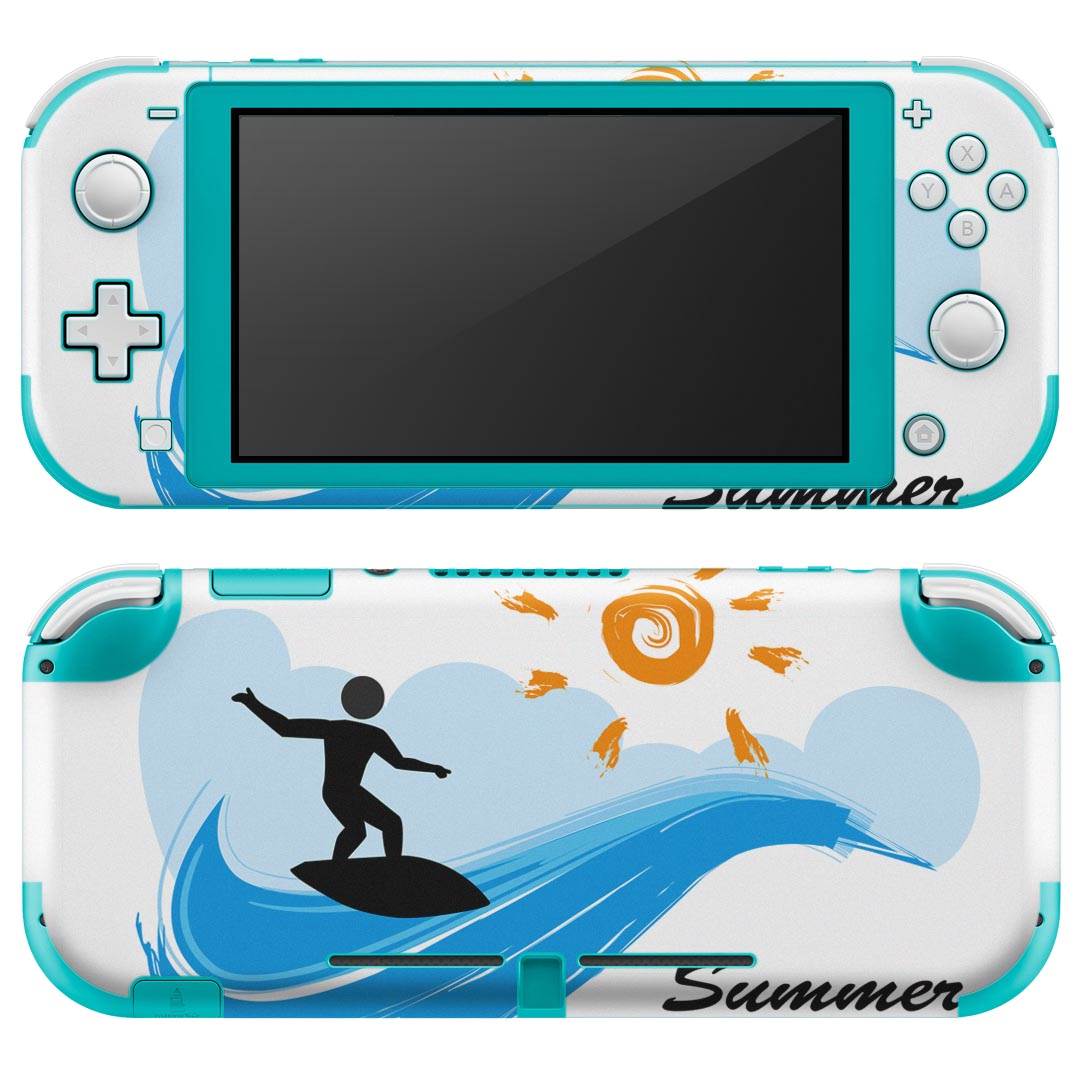 igsticker Nintendo Switch Lite 専用 デザインスキンシール 全面 ニンテンドー スイッチ ライト 専用 ゲーム機 カバー アクセサリー フィルム ステッカー エアフリー 003619 サーフィン　海　イラスト