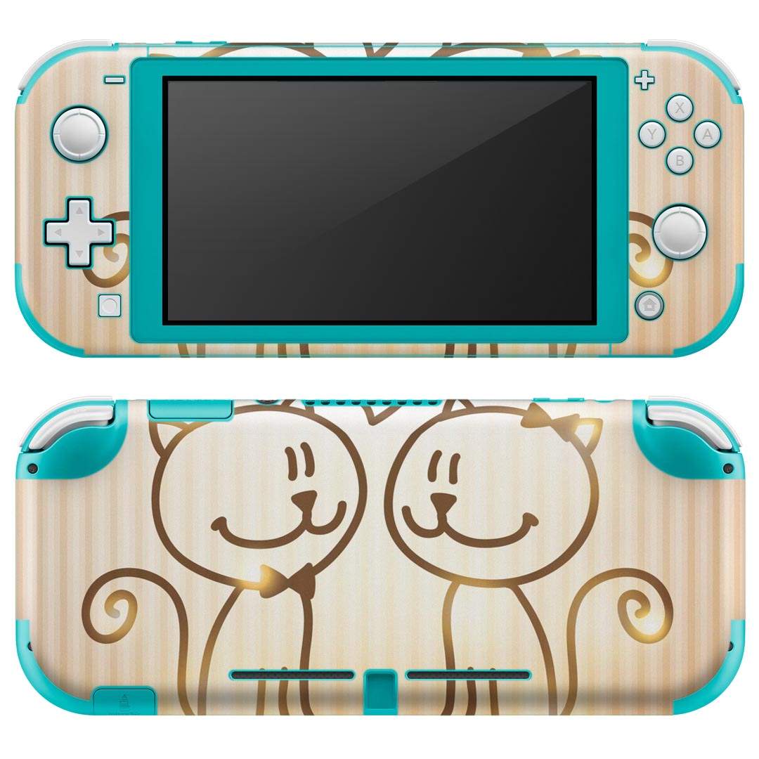 igsticker Nintendo Switch Lite 専用 デザインスキンシール 全面 ニンテンドー スイッチ ライト 専用 ゲーム機 カバー アクセサリー フィルム ステッカー エアフリー 003642 猫 イラスト 動物
