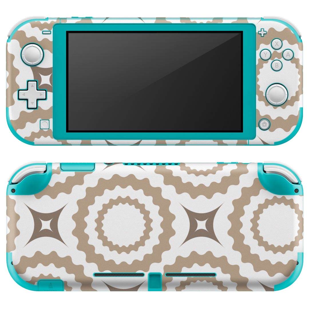 igsticker Nintendo Switch Lite 専用 デザインスキンシール 全面 ニンテンドー スイッチ ライト 専用 ゲーム機 カバー アクセサリー フィルム ステッカー エアフリー 003728 模様　白　ブラウン