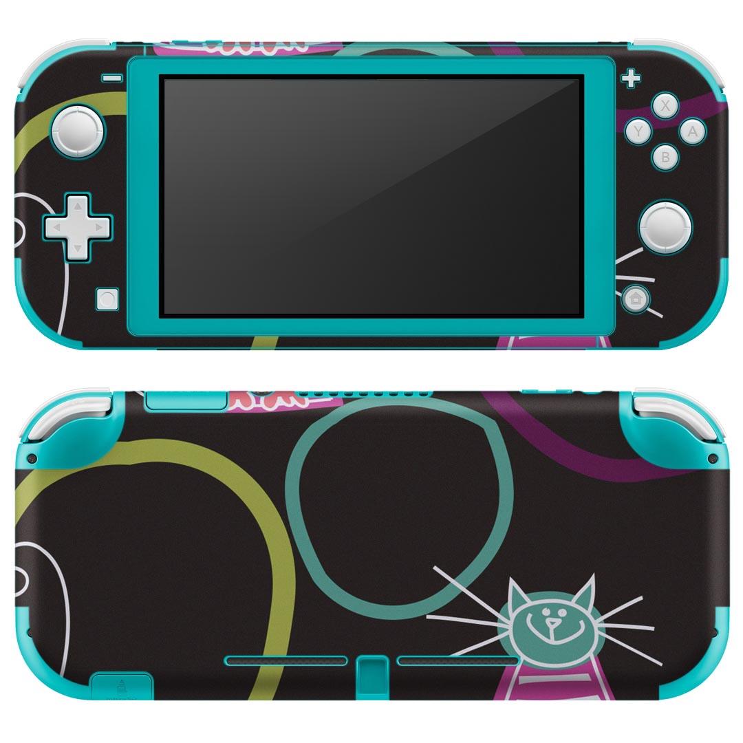 igsticker Nintendo Switch Lite 専用 デザインスキンシール 全面 ニンテンドー スイッチ ライト 専用 ゲーム機 カバー アクセサリー フィルム ステッカー エアフリー 003741 猫 動物 キャラクター