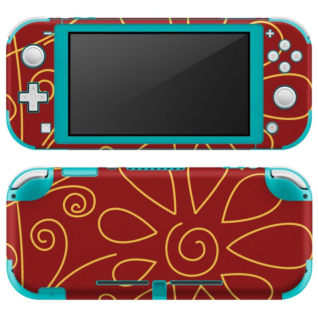 igsticker Nintendo Switch Lite 専用 デザインスキンシール 全面 ニンテンドー スイッチ ライト 専用 ゲーム機 カバー アクセサリー フィルム ステッカー エアフリー 003763 花　植物　赤